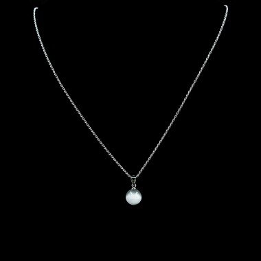 Perlenkette mit Tigerauge & Diamond-Cut Kette Halskette 1, 2 Mm Perlenanhänger