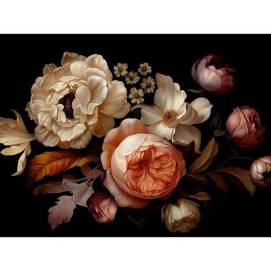 Platzset, Vintage Dunkelheit: Florale Meisterwerke