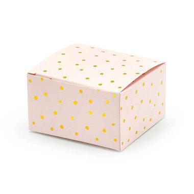 Rosa Geschenkboxen Mit Gold Polka Dots, 10Er