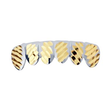 Silber Grillz One size fits all Diamond Cut IV Bottom