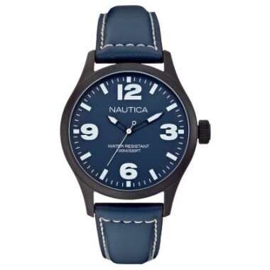 Uhrenarmband Nautica A13615G Leder Blau 22mm