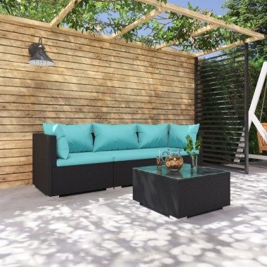 vidaXL 4-tlg. Garten-Lounge-Set mit Auflagen