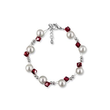 Brautschmuck Armband in Silber & Brautschmuck Perlenarmband, Perlen Weiß