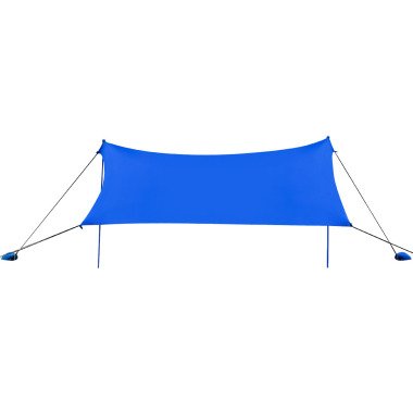 Costway Sonnensegel Camping Sonnenschutz mit 4 Sandsäcken und 2 Alustangen Lycra