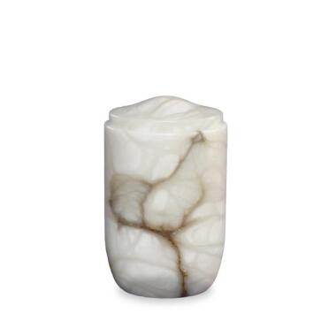 Grab Urnen Modell in Weiß & Weiße Alabaster Graburne Nanum / mit Absenkkordel