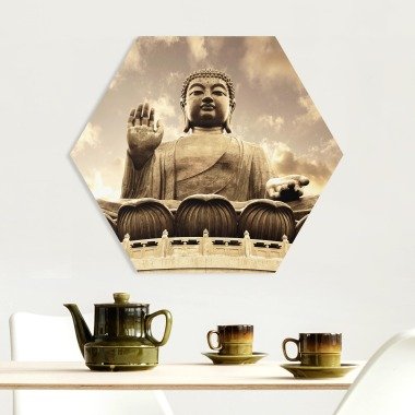 Hexagon-Forexbild Großer Buddha Sepia