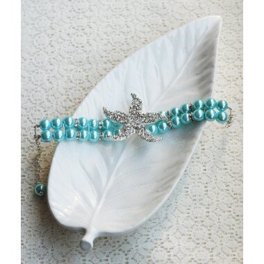 Hochzeits-Perle Strass Armband Seestern Crystal