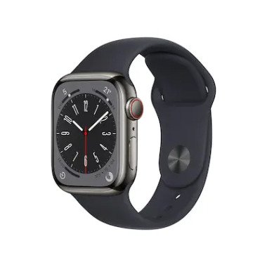 Sportarmband aus Edelstahl & Apple Watch Series 8 LTE 41mm Edelstahl Graphit