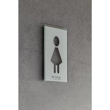 Türschild Piktogramm WC, Braille, HxB 148