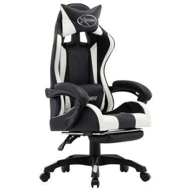 vidaXL Gaming-Stuhl mit Fußstütze Weiß und