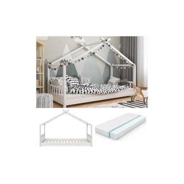VitaliSpa Design Kinderbett Hausbett Weiß