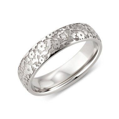 Atelier Kroll Band-Ring, Diamant, Platin