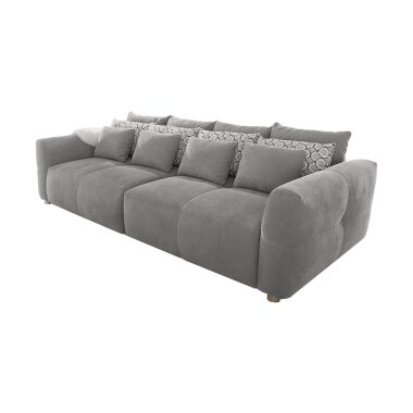 Big Sofa mit Federkern grau 298 cm GULLIVER