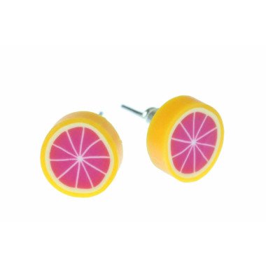 Blutorange Grapefruit Ohrstecker Miniblings Stecker Ohrringe Frucht Pink Orange