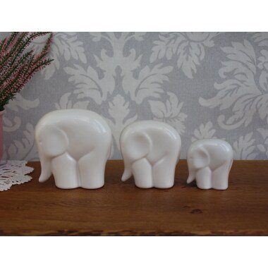Dekofigur Nach Material & Vintage Porzellan Figuren 3Er Set Elefanten Weiß