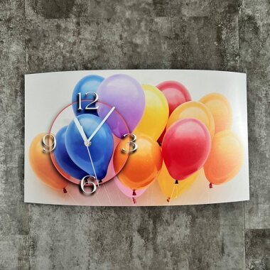 dixtime Wanduhr Digital Designer Art Ballons