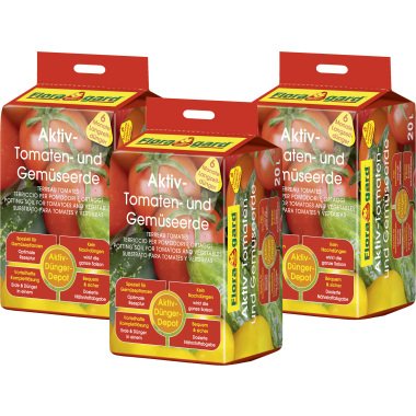 Floragard Aktiv Tomaten- und Gemüseerde 3x20 L