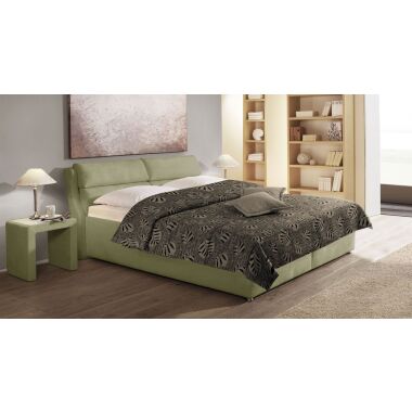 Polsterbett mit Bettkasten 100x200 cm grün