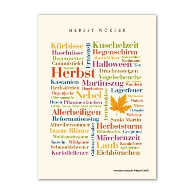 Postkarte Herbst Wörter (DIN A6)