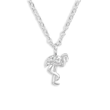 Silberkette in Silber & Flamingo Halskette aus 925 Silber
