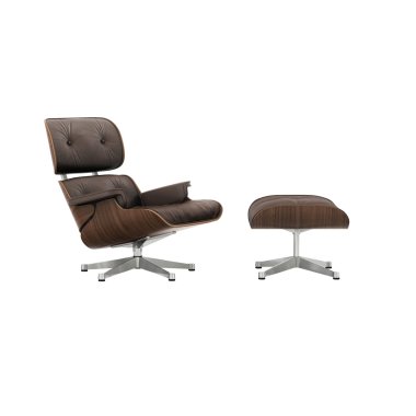 Vitra Lounge Chair & Ottoman neue Maße poliert Gleiter Hartboden Nussb