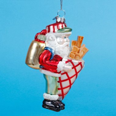 Weihnachtsmann Hält Chips Spielerei 3D Weihnachtsbaum