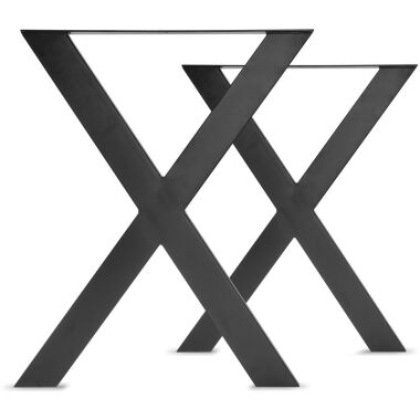 X-shaped Satz mit 2 pulverbeschichteten Tischfüßen