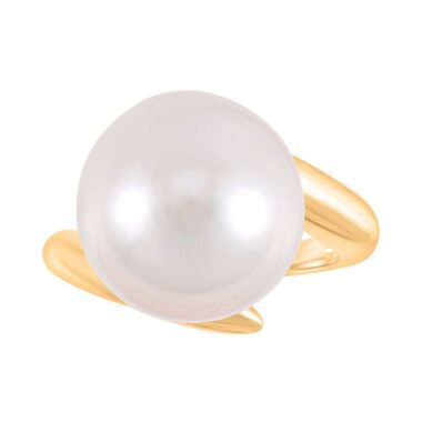 14-15mm weißer Edison Perle-Ring