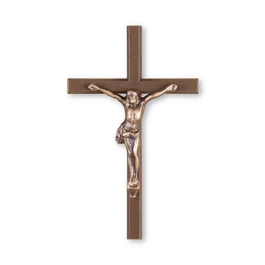 Christusfigur am Kreuz aus Bronze oder Aluminium Jesus Liviero / Aluminium hel