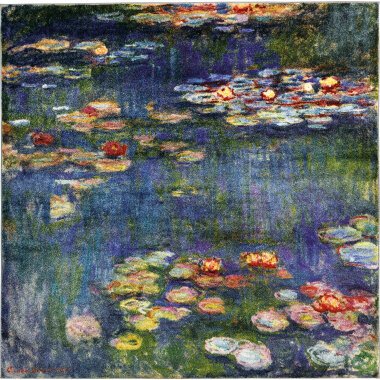 Claude Monet: Teppich 'Seerosen' (150 x 150 cm)