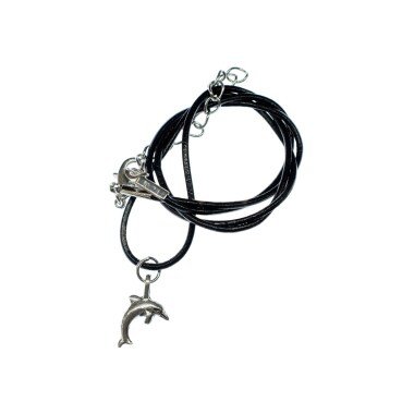 Delfin Kette Halskette Miniblings Leder Delphin Meer Tauchen Lederkette