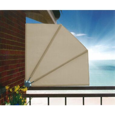 Grasekamp Balkonfächer Premium 140x140cm Sand mit Wandhalterung Trennwand