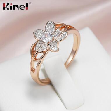 Kinel Silber Farbe Blume Form Ring Für Frauen
