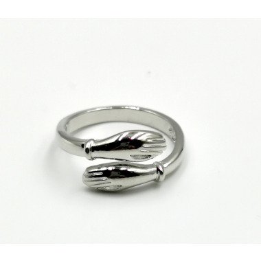 Liebe Umarmung Silber Ring, Öffnung Verstellbare Ringe, Original Schmuck