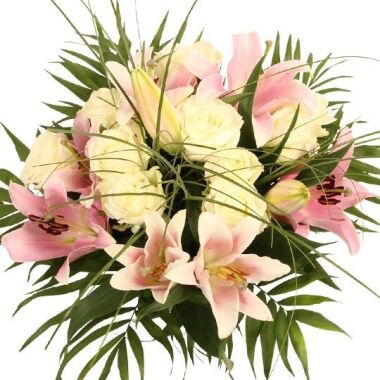 Lilien Rosen Traum Premium Blumenstrauß 