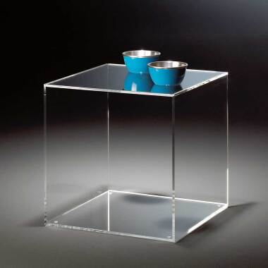 Moderne Glastisch & Würfel Beistelltisch aus Acrylglas modern