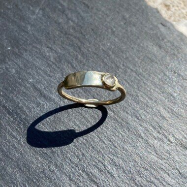 Peridot-Ring aus Quarz & Kristall Quarz Ring | Vergoldeter Kristallring|