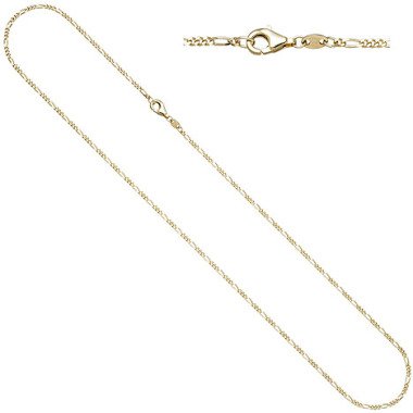SIGO Figarokette 585 Gold Gelbgold diamantiert 1,7 mm 50 cm Kette Halskette Gold