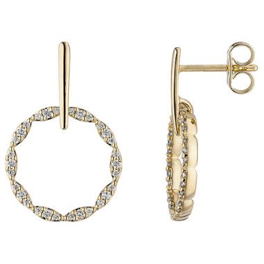 SIGO Ohrhänger 585 Gold Gelbgold 60 Diamanten Brillanten Ohrringe Diamantohrring