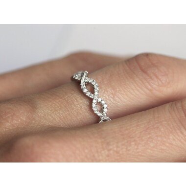 Unendlich Diamant-Ring, Infinity Hochzeitsring, Diamant Ehering, Diamant-Hochzei
