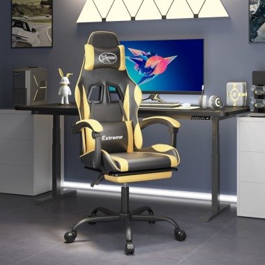 vidaXL Gaming-Stuhl mit Fußstütze Drehbar