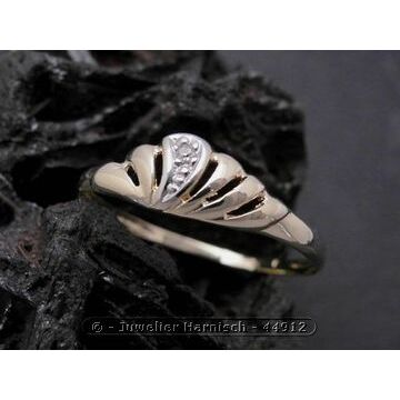 Bicolor-Ring aus Gold 585 & Gold Ring kunstvoll Gold 585 bicolor Diamant