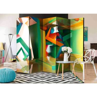 Designer Wandregal & Spanische Wand in Bunt abstrakten Design