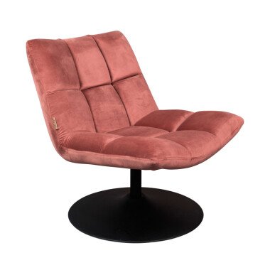 Drehbarer Design-Sessel aus Samt, rosa