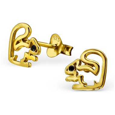 Eichhrnchen Ohrringe aus 925 Silber vergoldet