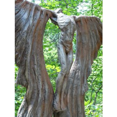 Engel Figur mit Skulptur & Jesus als Engel Steinguss Grabschmuck Figur