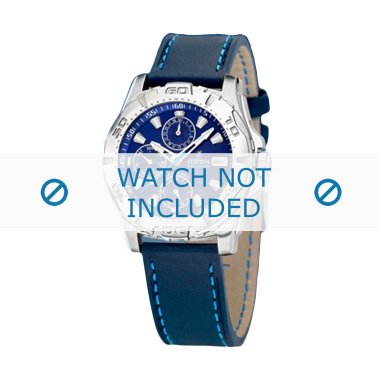 Festina Lederband für Uhren & Uhrenarmband Festina F16243-7 Leder Blau 21mm