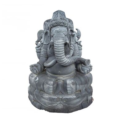 Ganesha Buddha Elefant Skulptur aus Stein - Kiranmala
