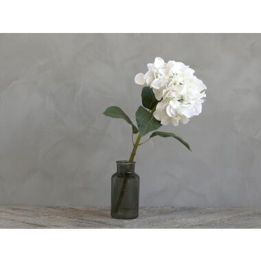 Kunstblume Hortensie mit Blätter, H85 cm, weiß