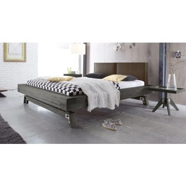 Massivholz-Bett Design in Akazie grau 180x210